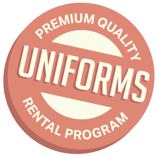 premium quality uniforms rental program badge