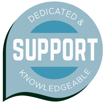 dedicated and knowledgeable support badge